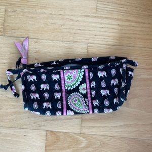Very Bradley small cosmetics bag. Pink elephant pattern